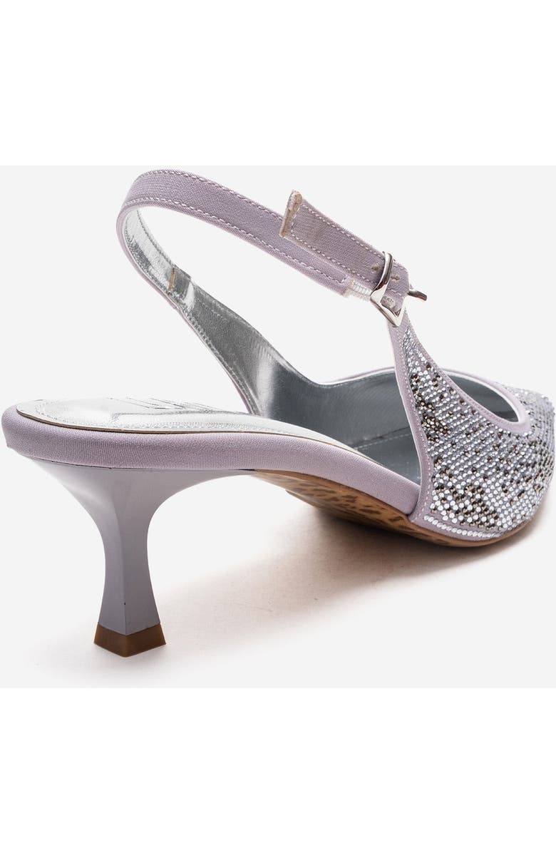 Prologue Shoes Nella Embellished Slingback Pointed Toe Pump, Alternate, color, Silver