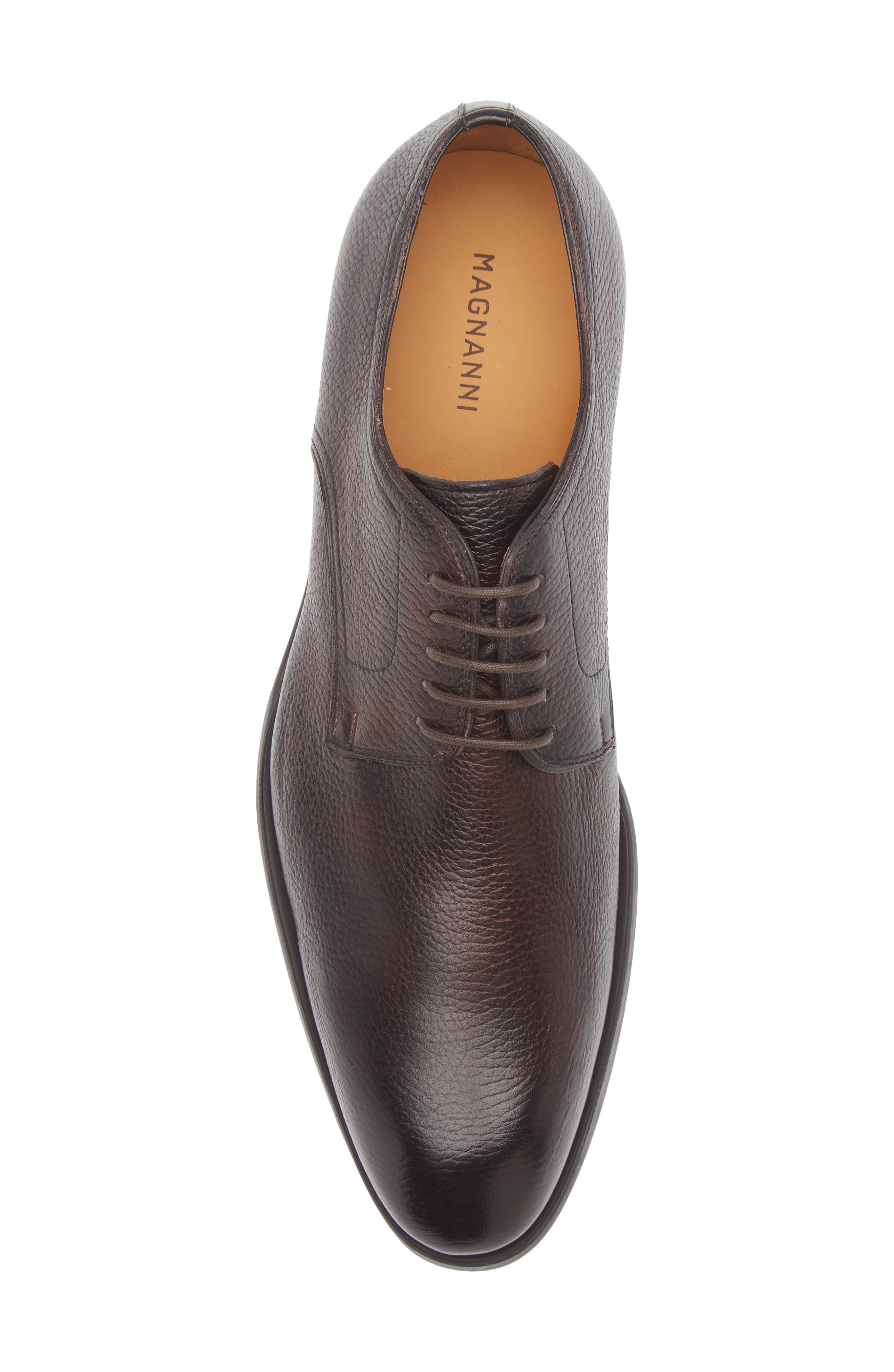 Magnanni Melo Derby, Alternate, color, Brown Rugo