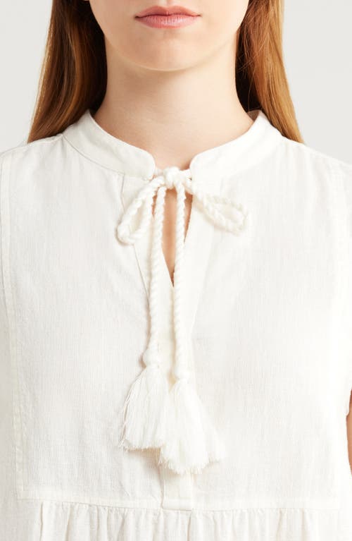 ELAN ELAN TIERED COTTON & LINEN COVER-UP DRESS