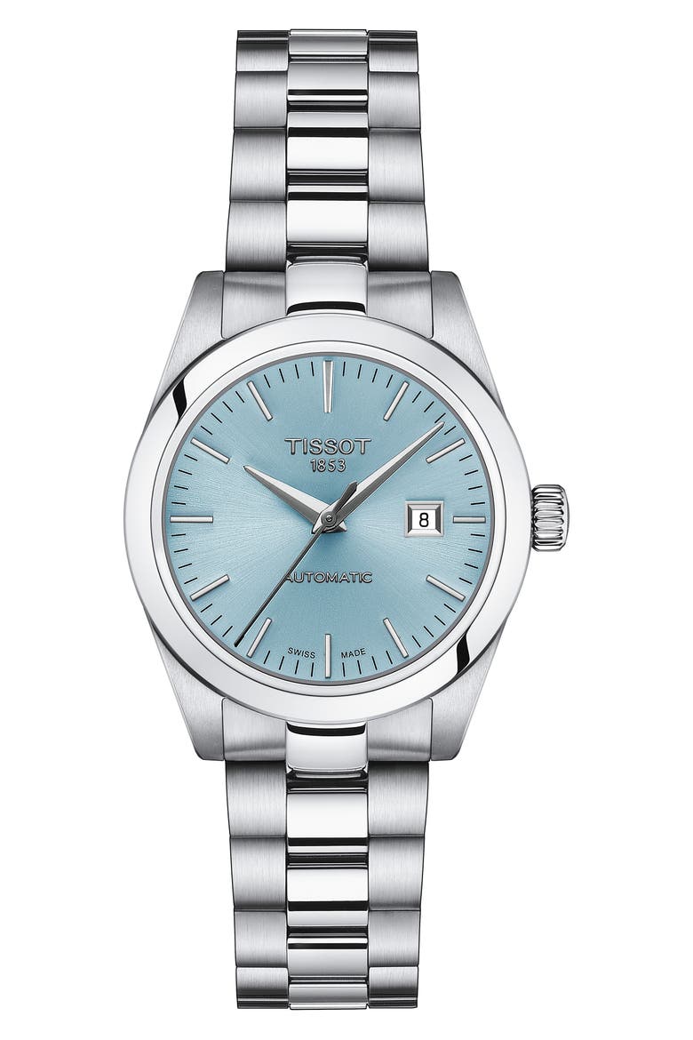 T-My Lady Automatic Bracelet Watch, 29.3mm, Main, color, ICE BLUE