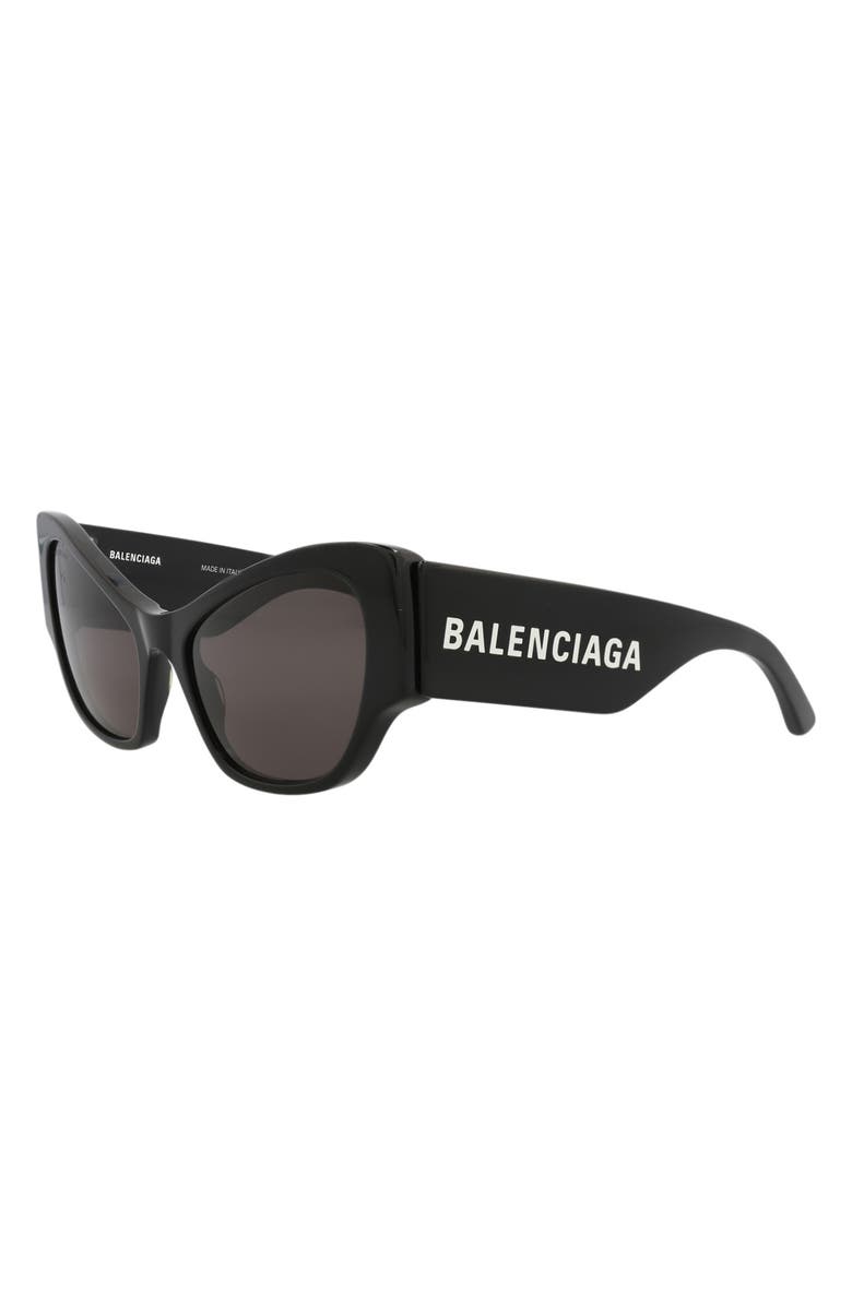 Balenciaga 58mm Cat Eye Sunglasses, Alternate, color, Black Black Grey