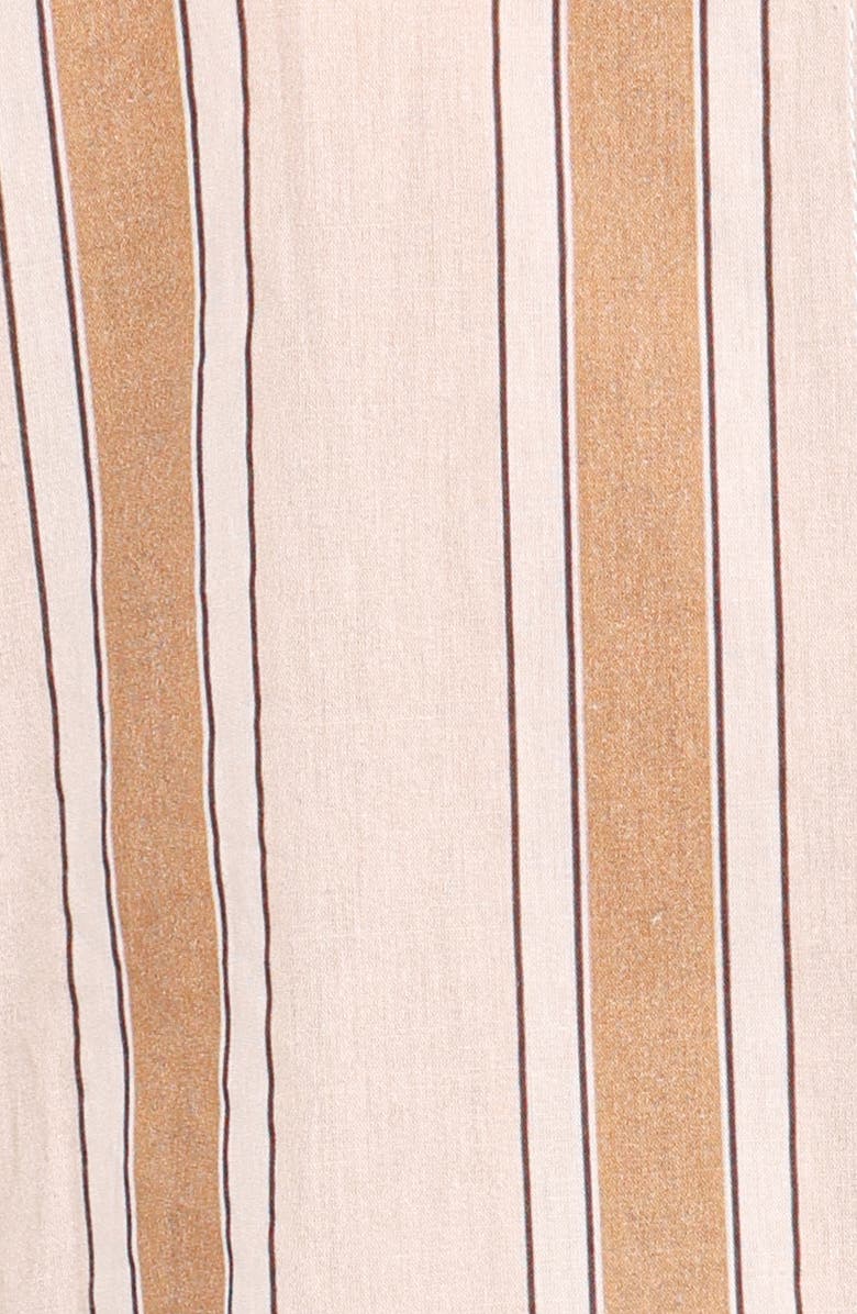 Petal & Pup Dean Stripe Cotton Button-Up Shirt & Shorts Set, Alternate, color, Beige Stripe