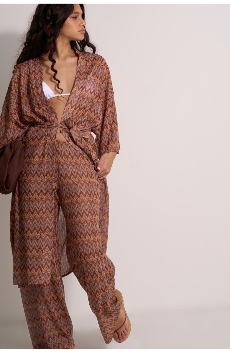 Gottex Beach Life Desert Mirage Beach Robe Cover-Up, Alternate, color, Multi-Brown