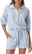 Splendid Allison Variegated Stripe Linen Blend Top