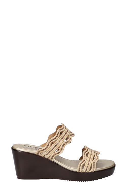 Easy Street Selva Platform Wedge Slide Sandal In Neutral