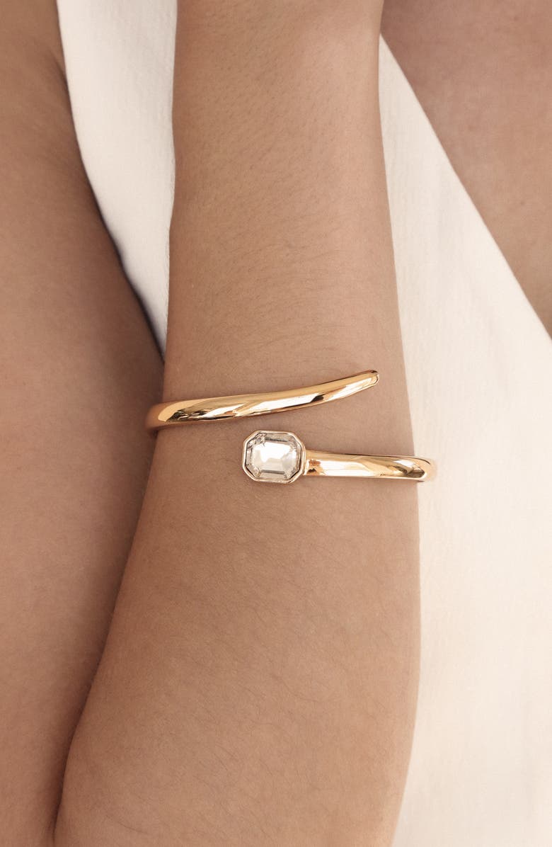 Ettika Deco Crystal Hinge Bracelet, Alternate, color, Gold