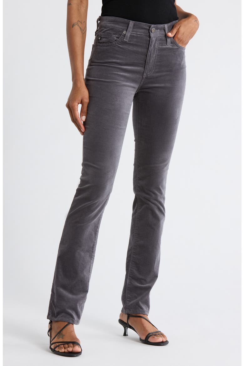 Mari Mid Rise Slim Straight Leg Corduroy Pants, Main, color, BASELINE