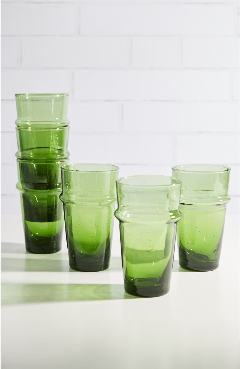 Verve Culture Beldi Stacking Glass, Alternate, color, Green