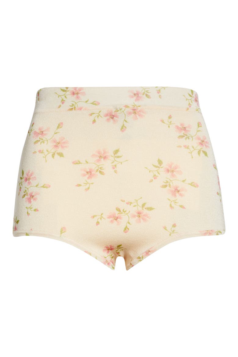 Tiny Flowers Knit Micro Shorts, Alternate, color, CREAM FLORAL