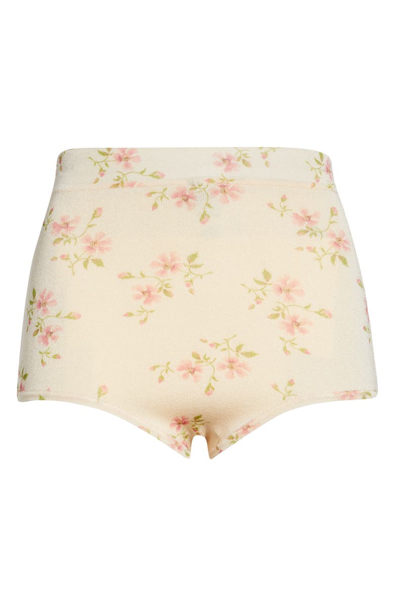 Simone Rocha Tiny Flowers Knit Micro Shorts, Main, color, Cream Floral