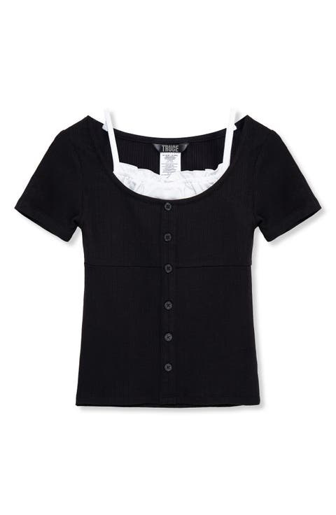 Kids' Layered Rib Knit Top (Big Kid)