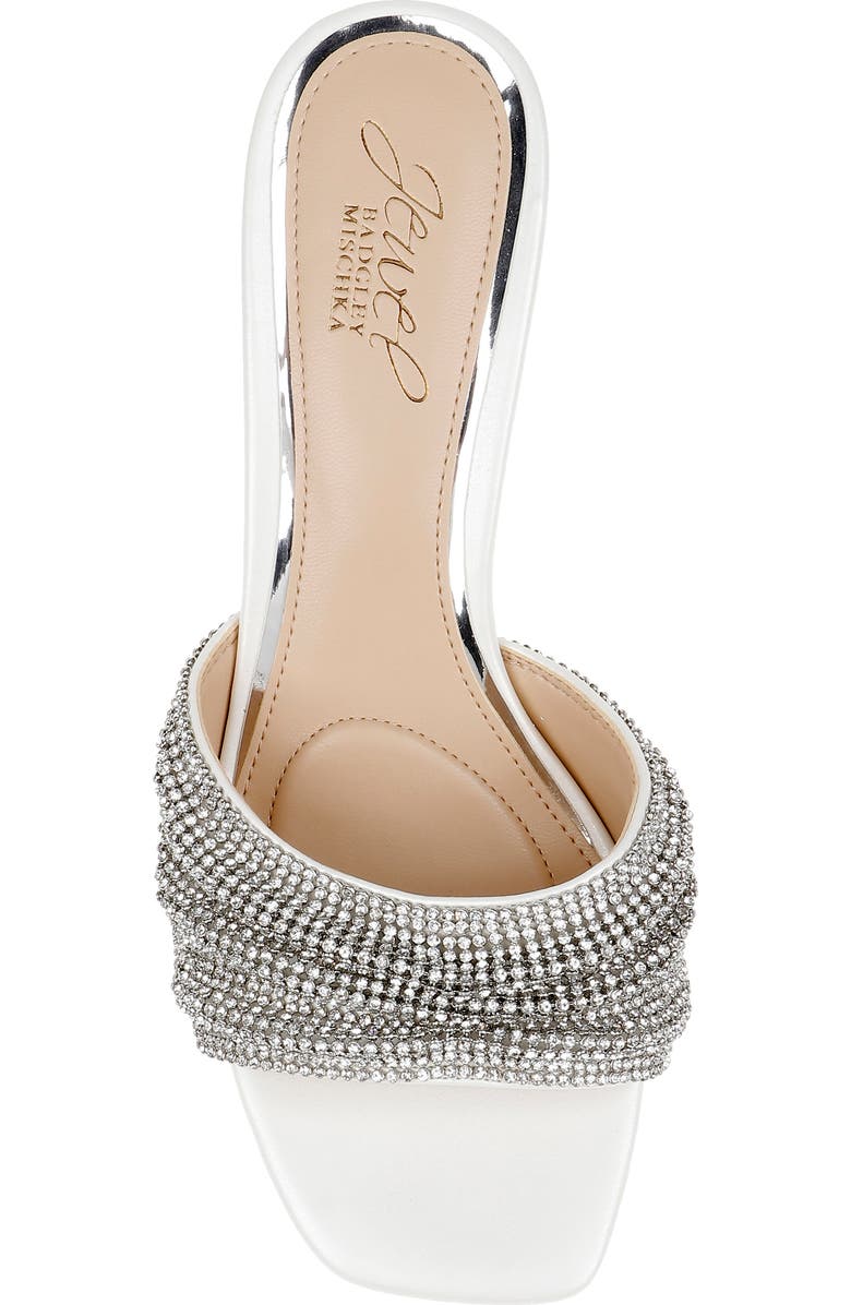 Jewel Badgley Mischka Humor Slide Sandal, Alternate, color, White Mat