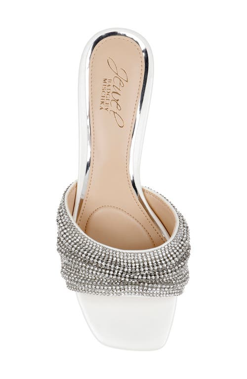 Jewel Badgley Mischka Humor Slide Sandal In White