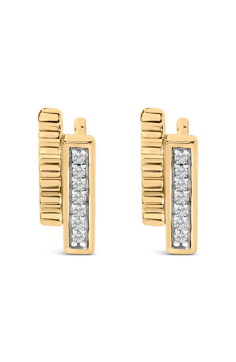 Haus of Brilliance 14k Yellow Gold Plated .925 Sterling Silver Diamond Accent Bar Stud Earrings, Alternate, color, Yellow