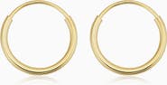 Oradina 14K Yellow Gold Easy Day Petite Endless Hoops