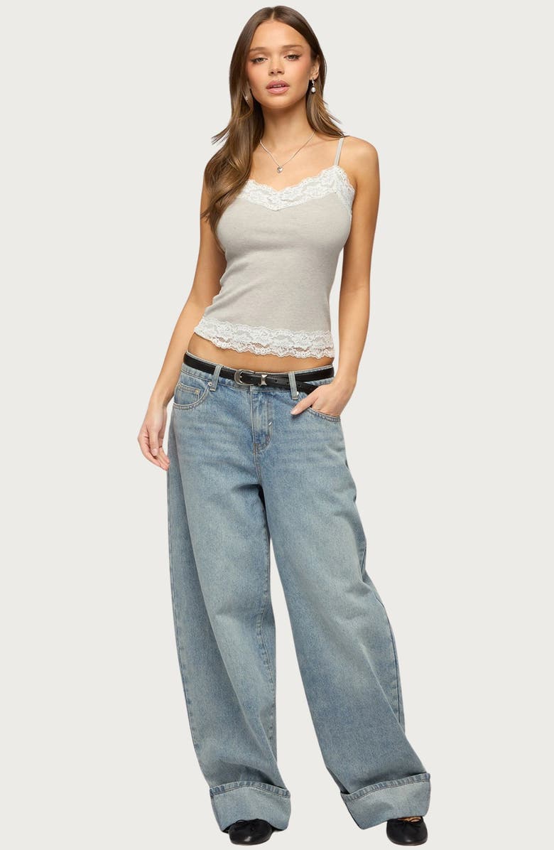 EDIKTED Vieve Lace Trim Camisole, Alternate, color, 