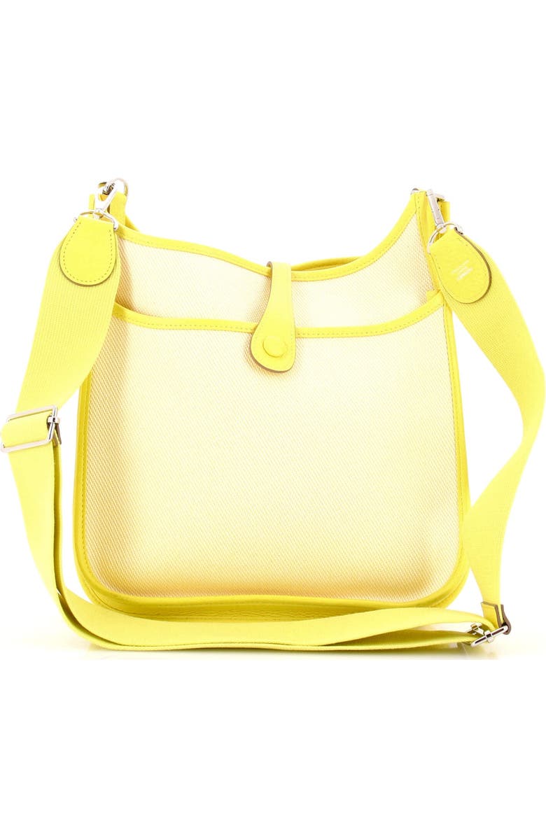Pre-Owned Hermes Evelyne Bag Gen III Toile and Leather PM, Alternate, color, Lime