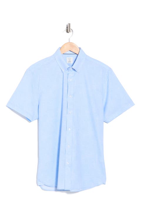 Short Sleeve Woven Button-Down Shirt