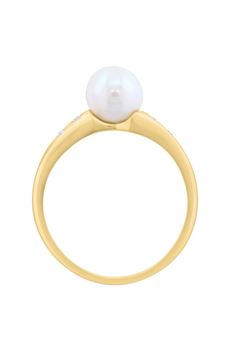 Freshwater Pearl & Diamond Ring, Alternate, color, WHITE