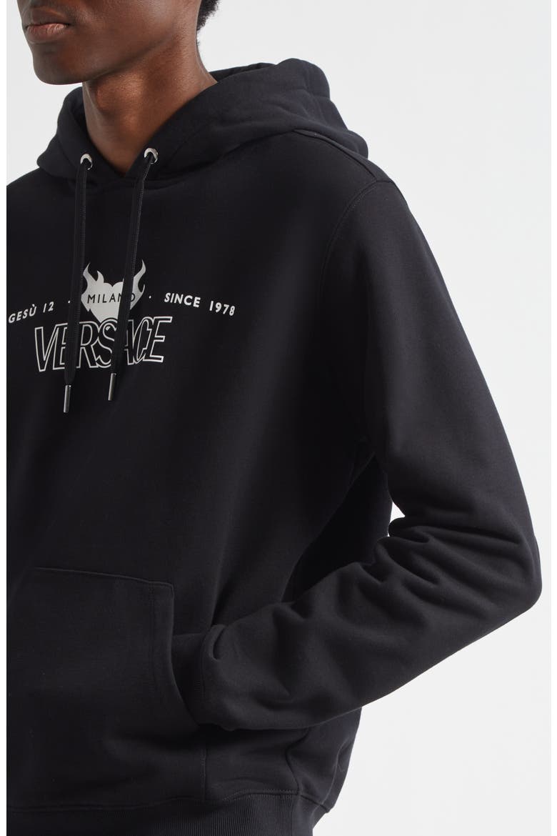 Via Gesù Logo Graphic Hoodie, Alternate, color, BLACK PRINT