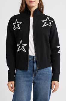 Bobeau Star Zip Cardigan