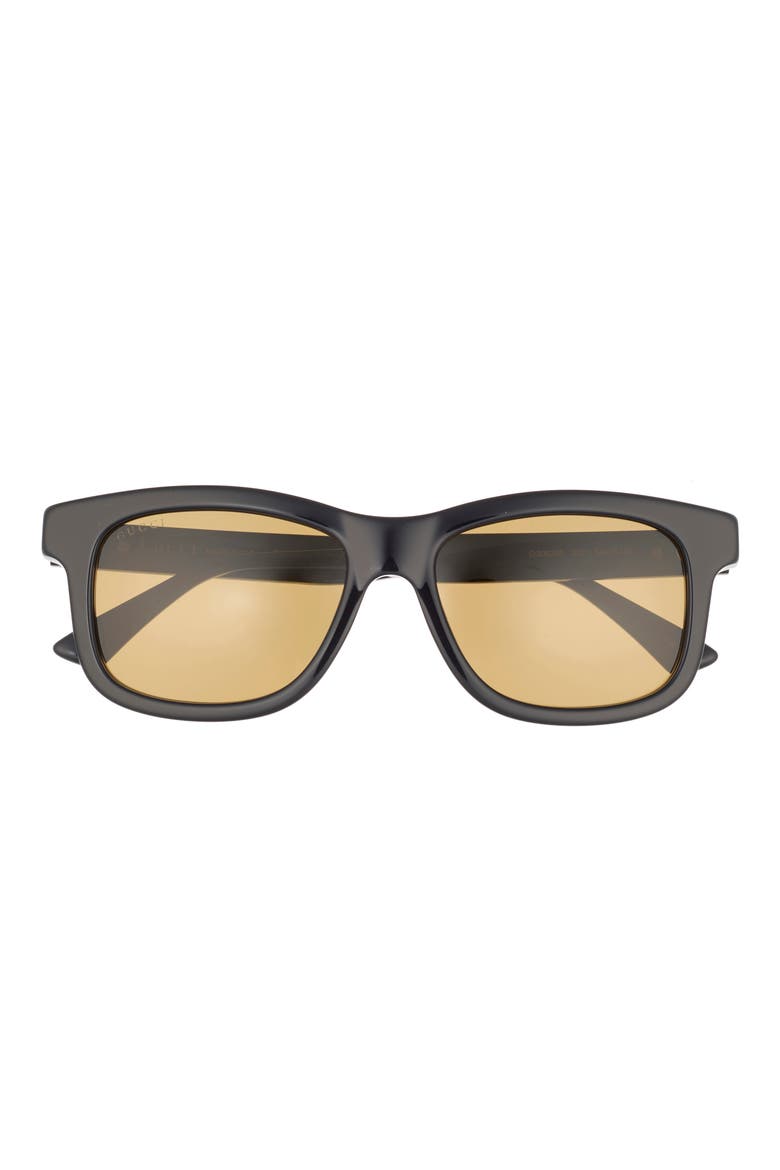 55mm Square Sunglasses, Main, color, BLACK BLACK BROWN