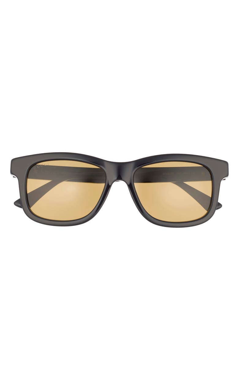 Gucci 55mm Square Sunglasses, Main, color, Black Black Brown
