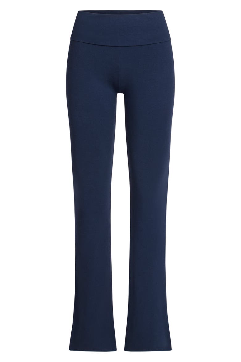 Cotton Blend Jersey Fold Over Pants, Alternate, color, Z/DNUNAVYDNU