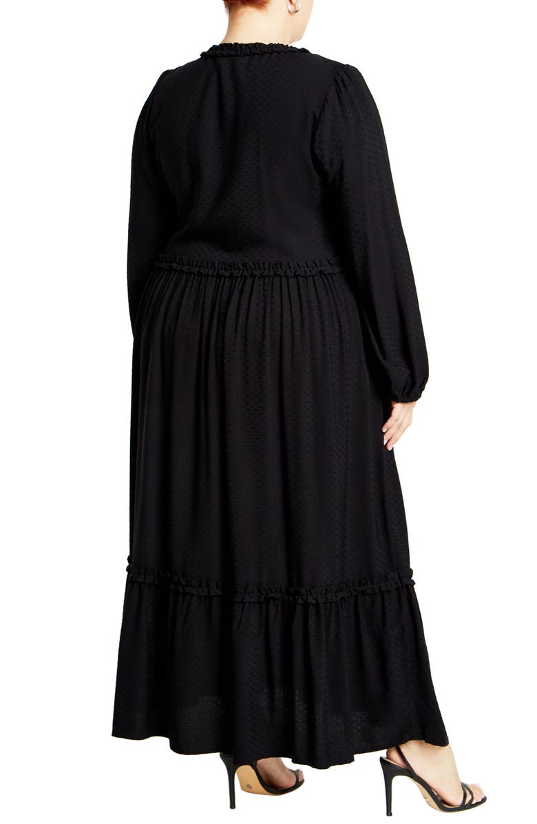 City Chic Gaia Long Sleeve Tiered Maxi Dress, Alternate, color, 