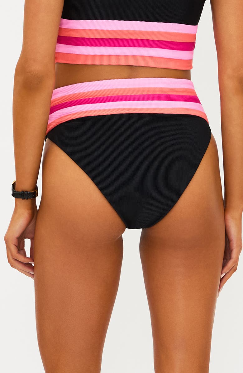 Beach Riot Millie Colorblock High Waist Bikini Bottoms, Alternate, color, Ruby Colorblock