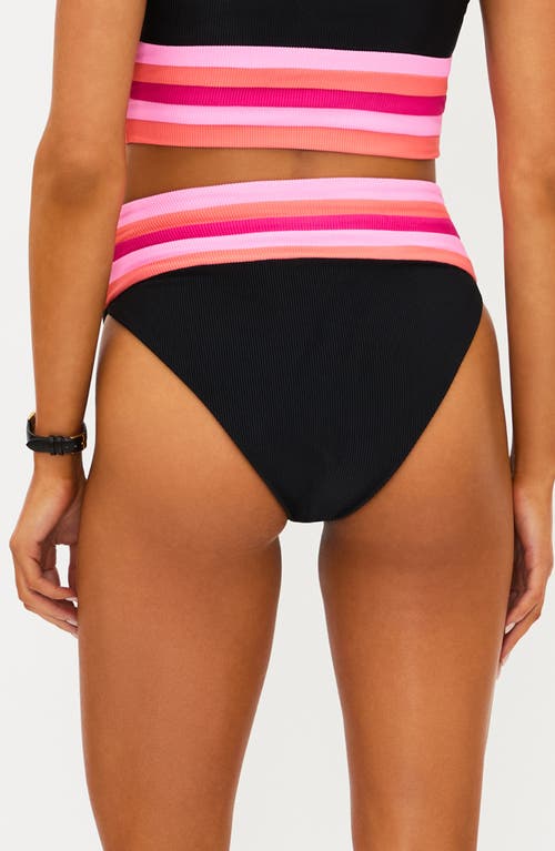Beach Riot Millie Colorblock High Waist Bikini Bottoms In Black