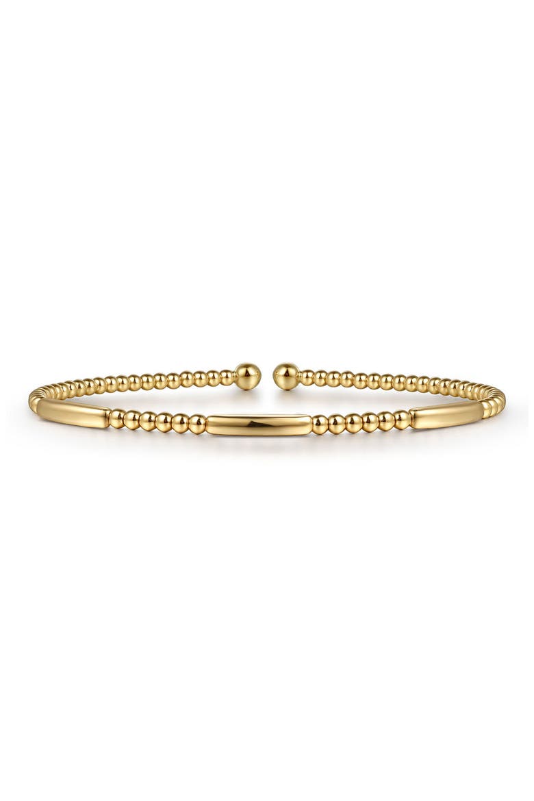 Bujukan Bar Station Beaded Cuff Bracelet, Main, color, GOLD
