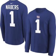 Nike Youth Nike Malik Nabers Royal New York Giants Player Name & Number Long Sleeve T-Shirt