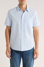 14th & Union Cotton Seersucker Short Sleeve Button-Up Shirt