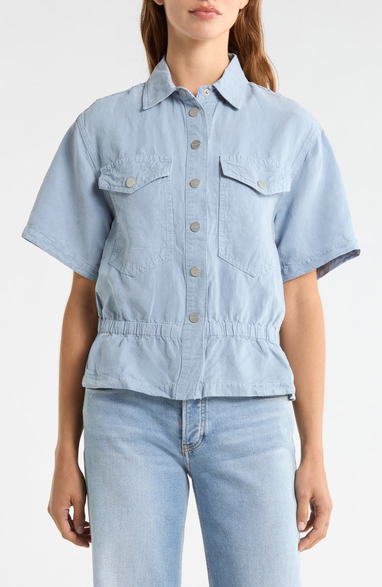 AllSaints Tove Snap-Up Shirt, Alternate, color, Light Blue