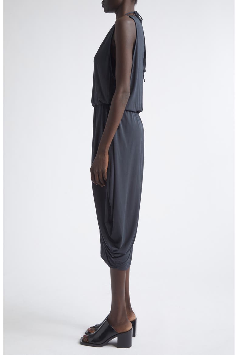 Layered Draped Crepe Jersey Dress, Alternate, color, CHARCOAL