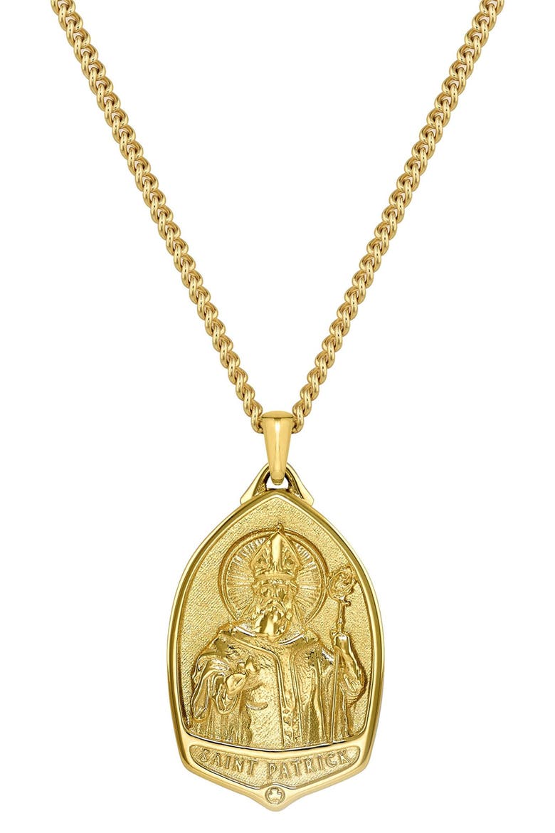 Men's St. Patrick Pendant Necklace, Main, color, GOLD