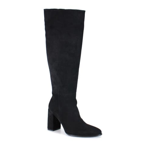 TEXT BACK Suede Stove Pipe Tall Boot