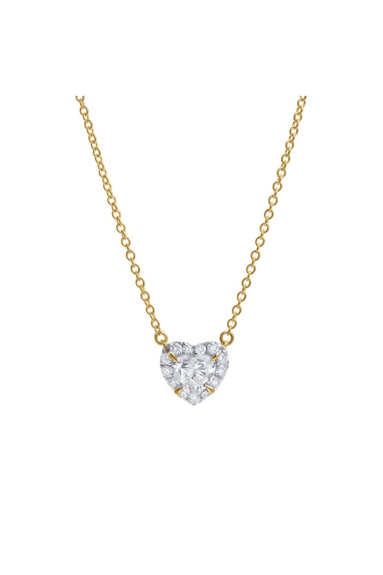 Delara 14K Gold Lab Grown Diamond Heart Necklace - 0.55 ct, Main, color, 14K Yellow Gold