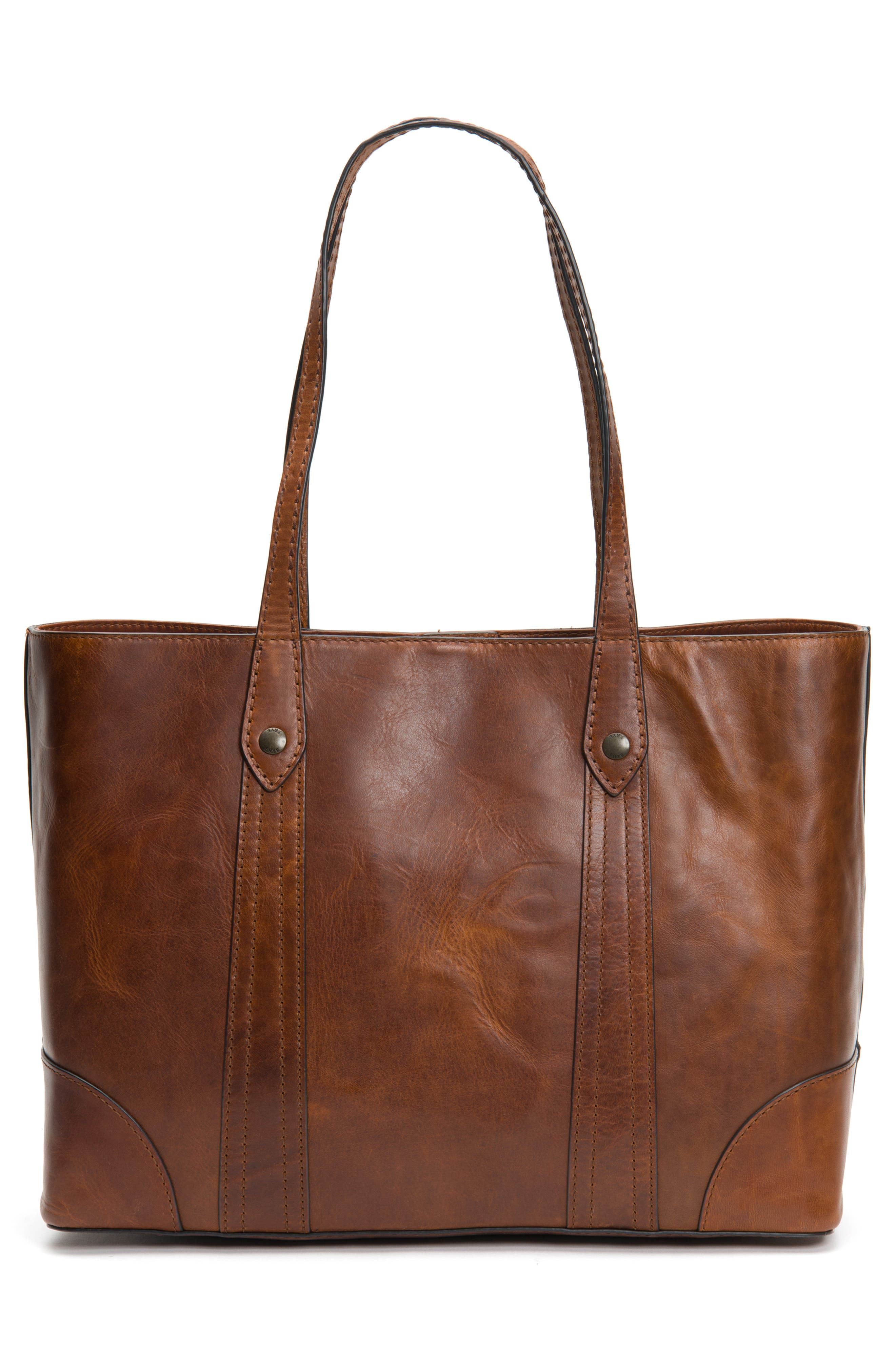 Frye Melissa Leather Shopper, Alternate, color, Cognac