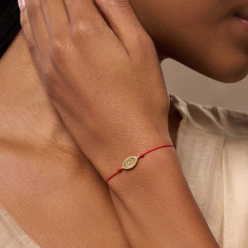 Karma And Luck Spirit's Innovation Evil Eye Peridot Red String Bracelet In Multi