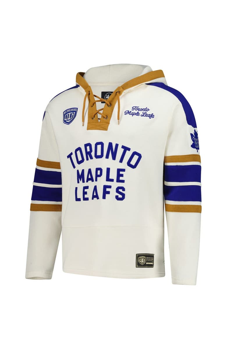 '47 Men's '47 Doug Gilmour Cream Toronto Maple Leafs Blue Line Heritage Name & Number Lace-Up Pullover Hoodie, Alternate, color, Cream