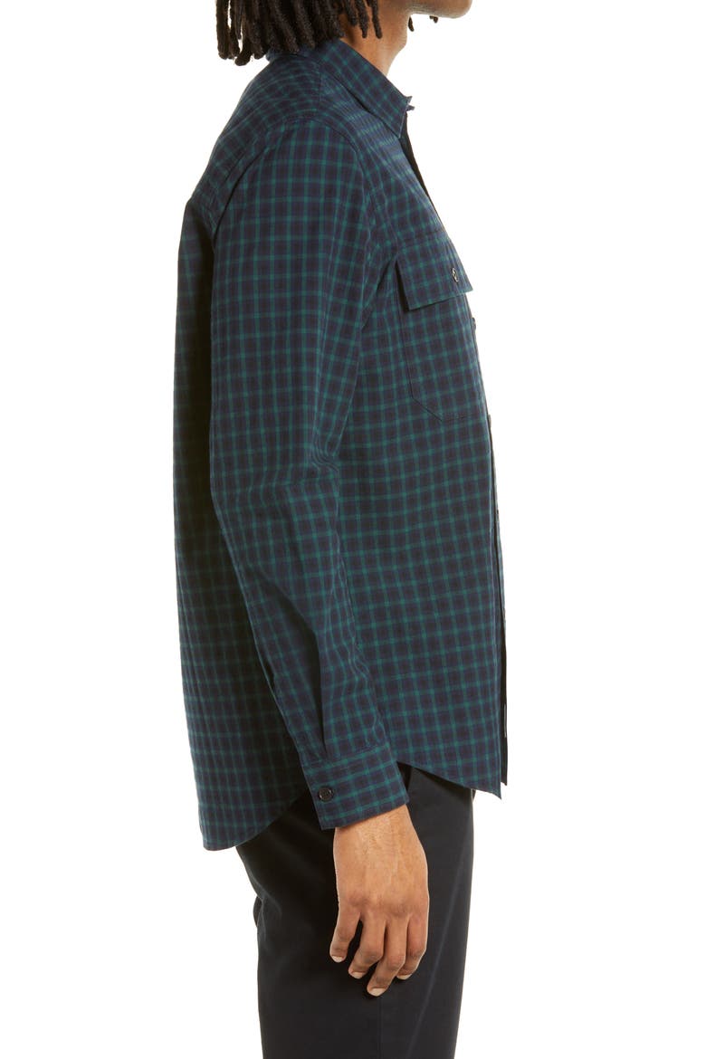 Avenir Flannel Check Shirt, Alternate, color, NAVY