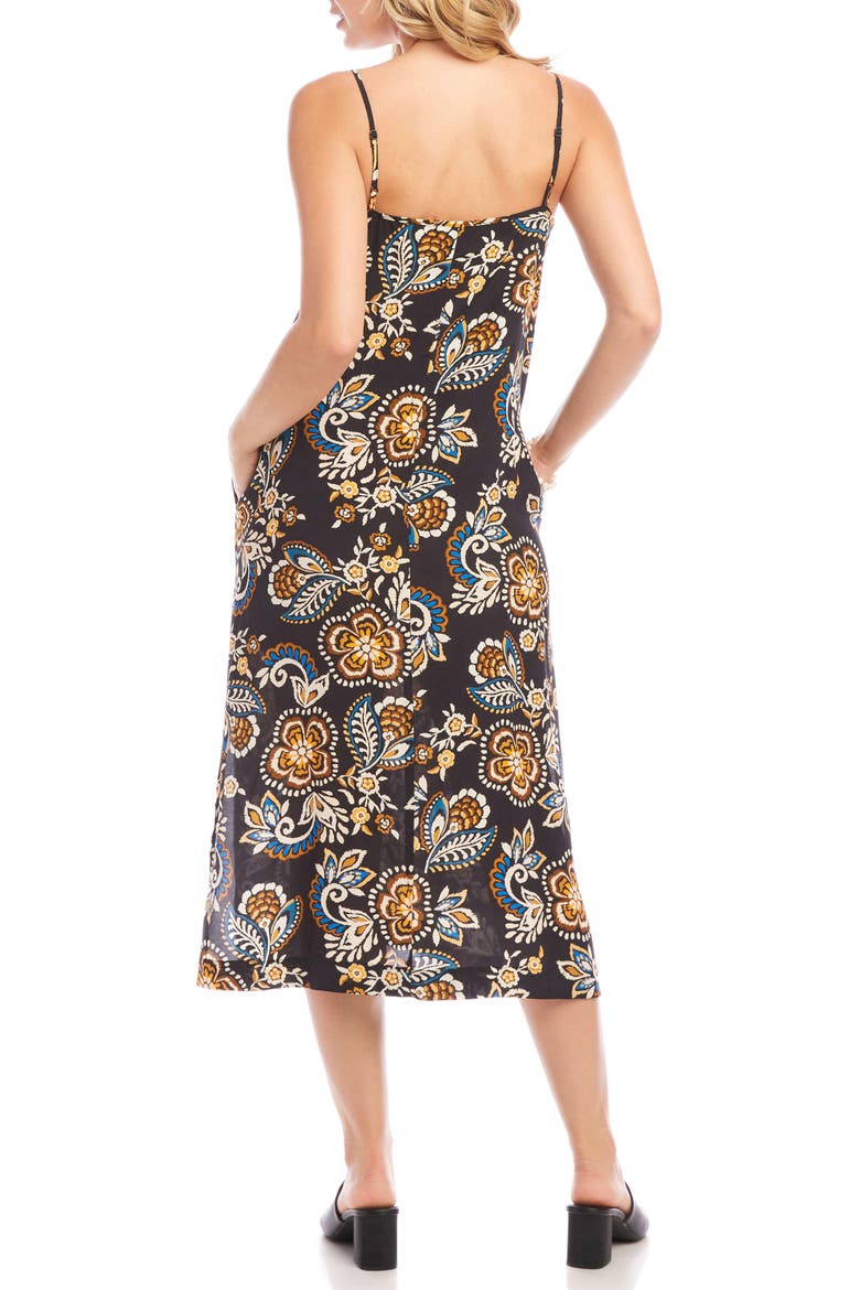 Floral Sleeveless Crepe Midi Dress, Alternate, color, PRINT