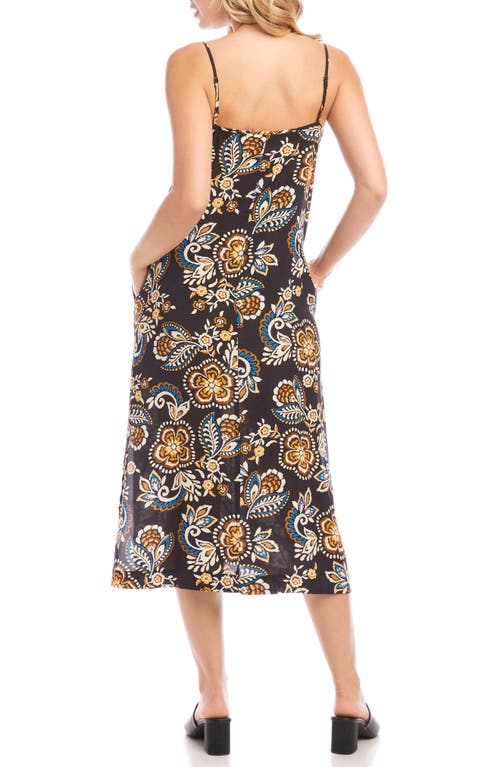 Shop Karen Kane Floral Sleeveless Crepe Midi Dress In Print