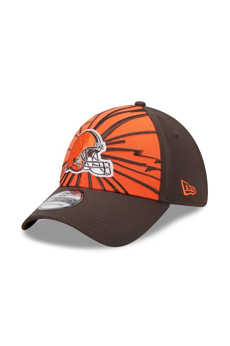 Men's New Era Orange/Brown Cleveland Browns Shattered 39THIRTY Flex Hat, Main, color, Orange