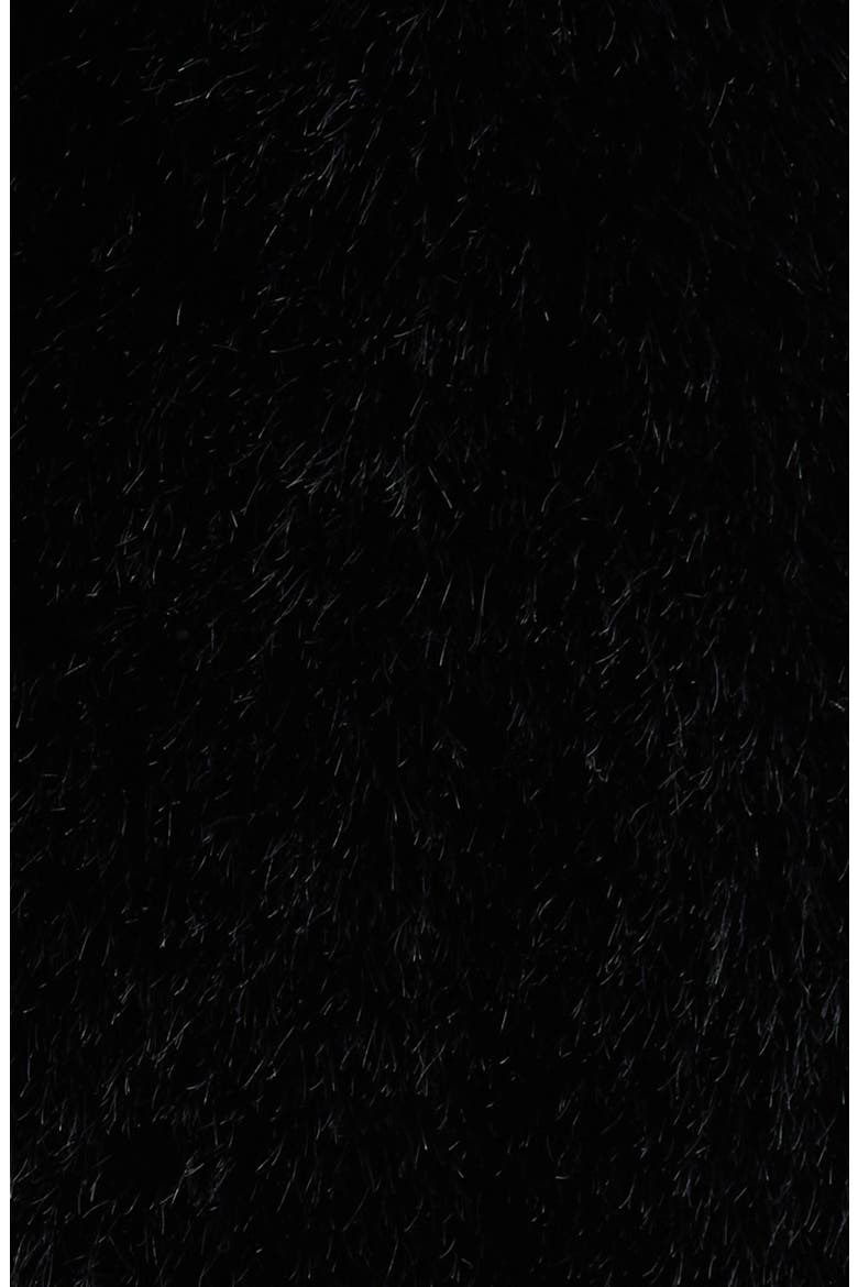Faux Fur Hooded Jacket, Alternate, color, BLACK