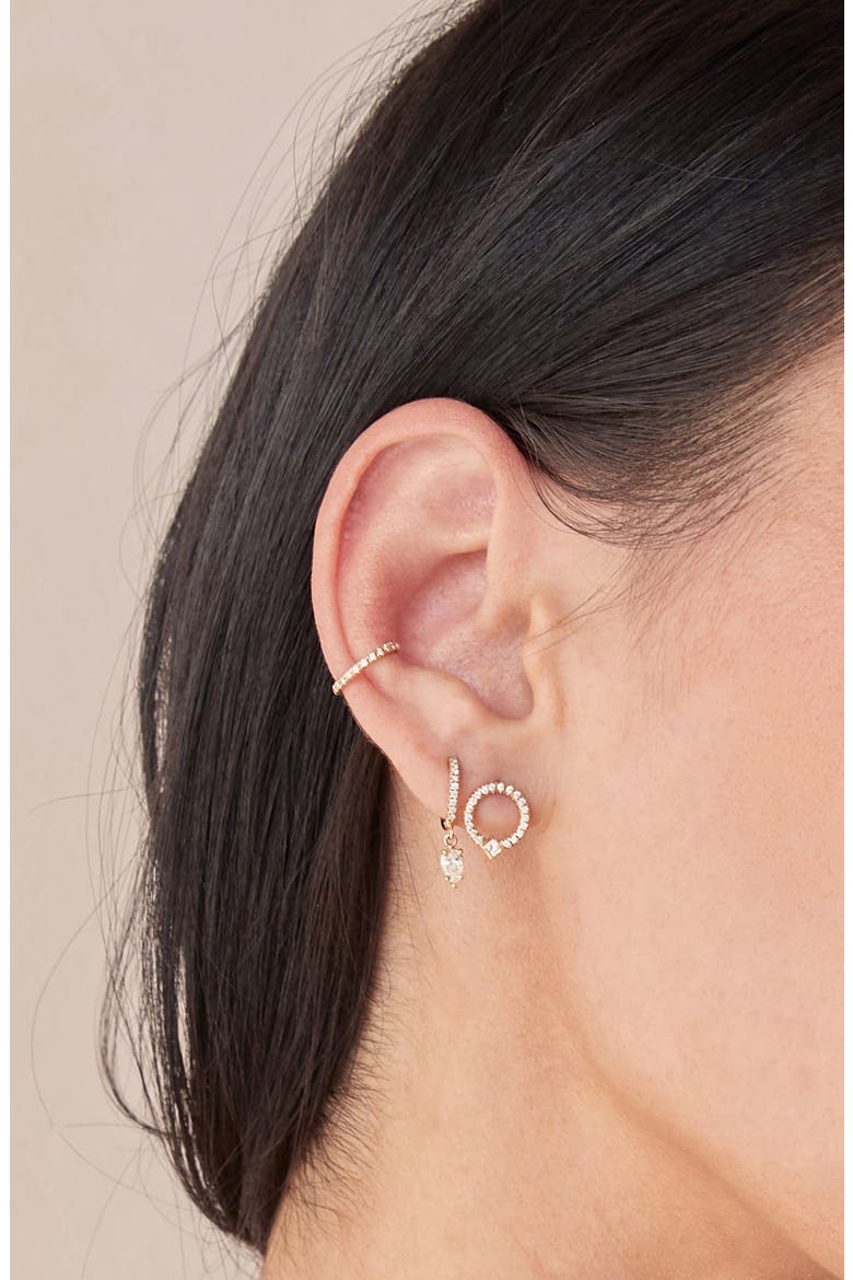 Pavé Diamond Ear Cuff, Alternate, color, YELLOW GOLD/ DIAMOND