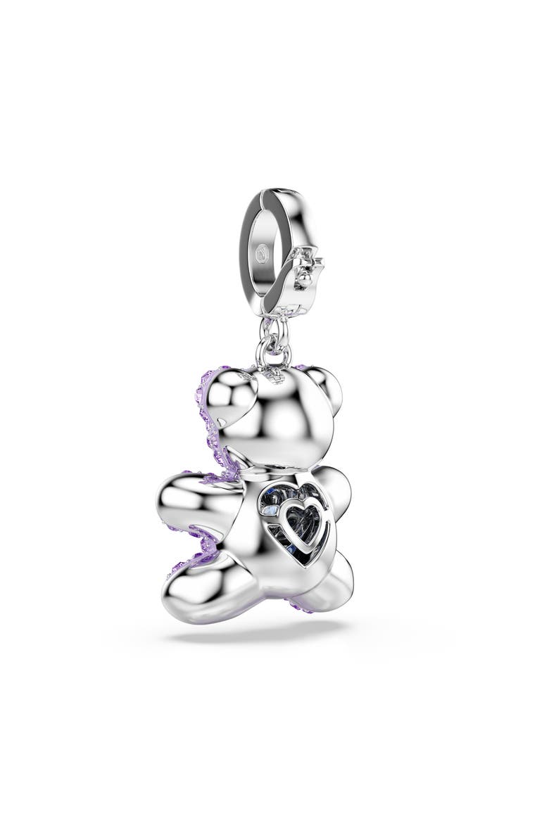 Idyllia Crystal Teddy Bear Charm, Alternate, color, PURPLE