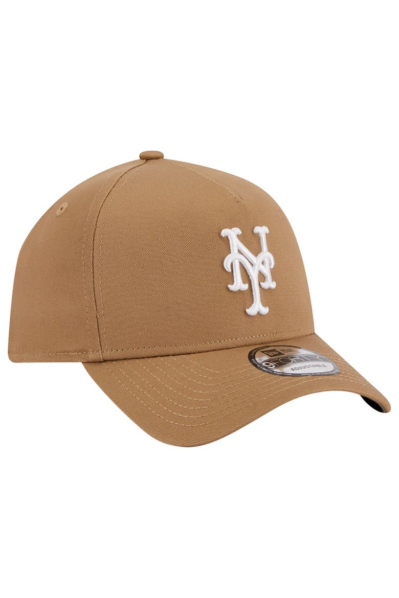 Men's New Era Khaki New York Mets A-Frame 9FORTY Adjustable Hat, Alternate, color, Khaki